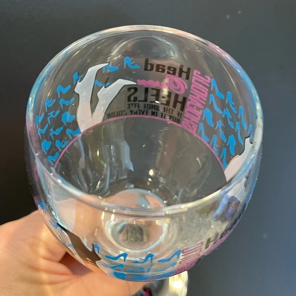Wine Glass Head over Heels Shoe Shopaholic